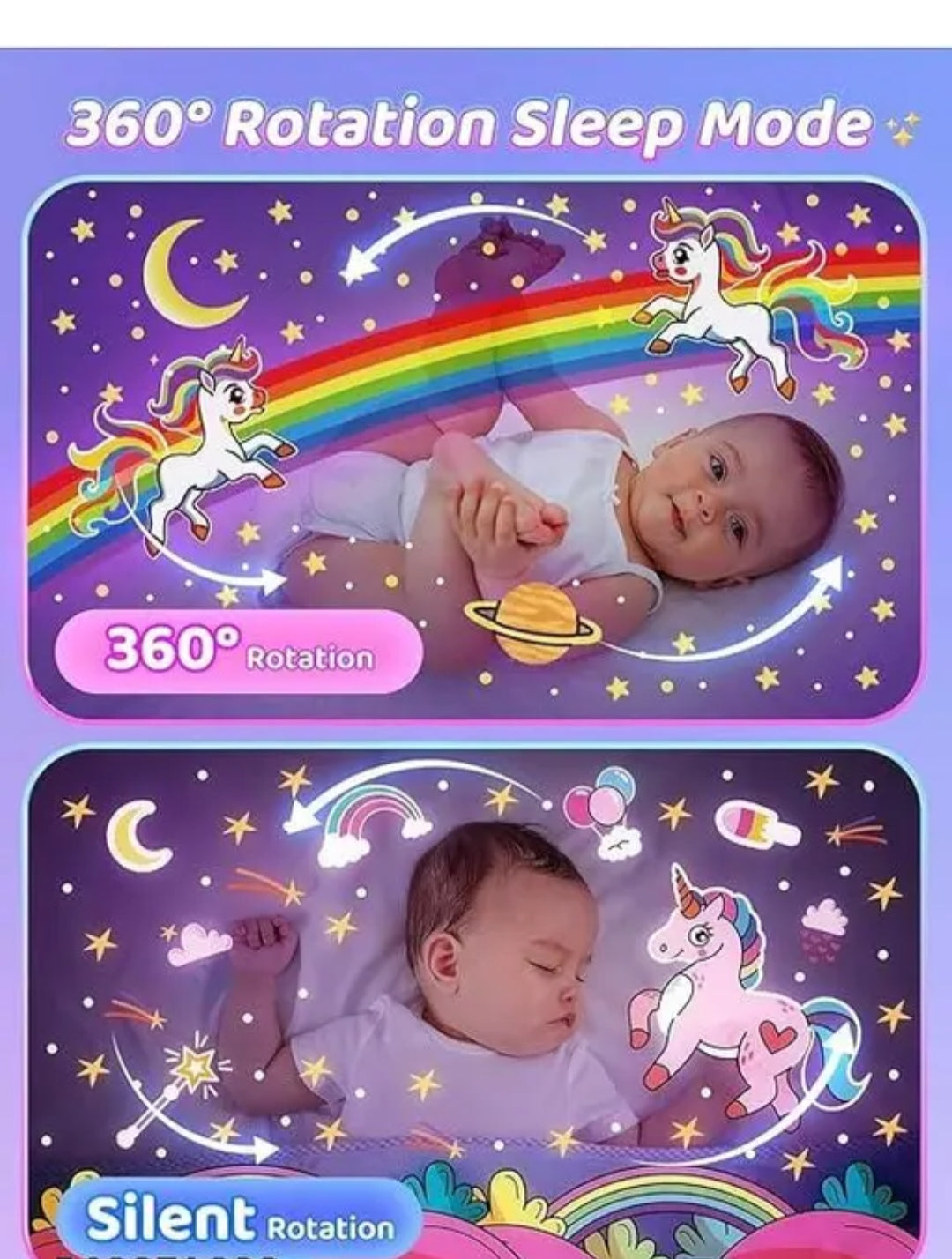 TAPUJI Rabbit Night Light Projector – Cute Bunny Sky Star Projector Lamp for Kids, Nursery, Baby Room, USB Rechargeable, Soothing Sleep Light
