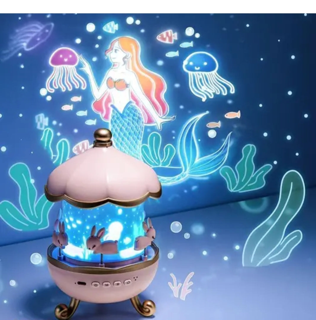 TAPUJI Rabbit Night Light Projector – Cute Bunny Sky Star Projector Lamp for Kids, Nursery, Baby Room, USB Rechargeable, Soothing Sleep Light