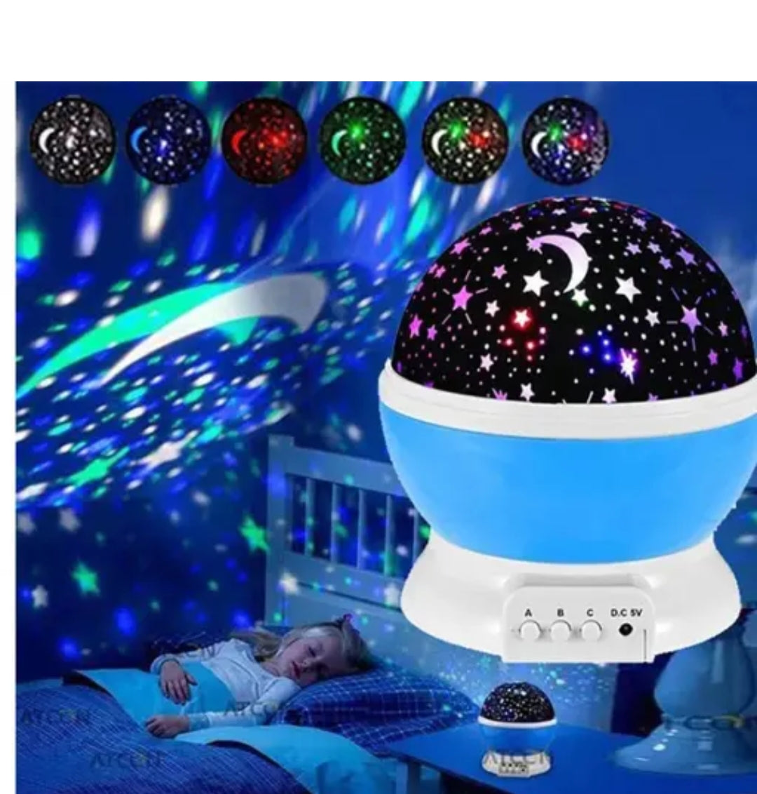 Star Master Rotating 360 Degree Moon Night Light Lamp Projector With Color...